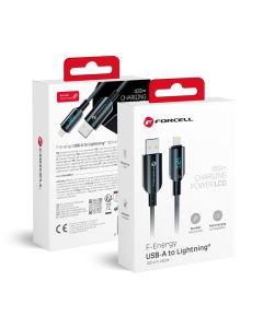 Cable USB A to Lightning Forcell F-Energy 2 4A 12W Digital 1 2 m C273 black