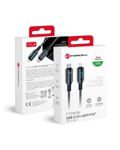 Cable USB C to Lightning Forcell F-Energy PD 3A 27W Digital 1 2 m C276 black