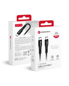 Cable USB C to USB C Forcell F-Energy QC4.0 PD 3A 60W Silicone 1 m C344 black