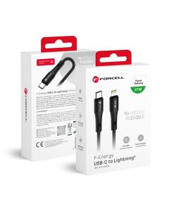 Cable USB C to Lightning Forcell F-Energy PD 3A 27W Silicone 1 m C346 black