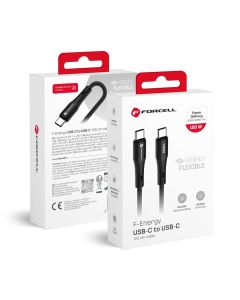 Cable USB C to USB C Forcell F-Energy QC4.0 PD 5A 100W Silicone 1 m C347 black