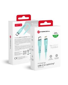 Cable USB C to Lightning Forcell F-Energy PD 3A 27W Silicone 1 m C346 blue