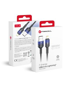 Cable USB A to Lightning Forcell F-Energy 2 4A 12W Gradient 1 m C353 black