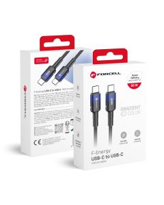 Cable USB C to USB C Forcell F-Energy QC4.0 PD 3A 60W Gradient 1 m C354 black