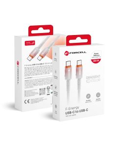 Cable USB C to USB C Forcell F-Energy QC4.0 PD 5A 100W Gradient 1 m C357 white