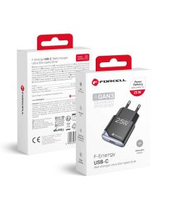 Phone charger Forcell F-Energy Ultra Slim GaN III USB C PD QC4.0 3A 25W B125101-E black