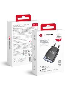 Phone charger Forcell F-Energy Ultra Slim GaN III USB C PD QC4.0 3A 35W B135101-E black