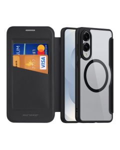 DUX DUCIS wallet case SKIN X PRO compatible with MagSafe for SAMSUNG S25 Edge black