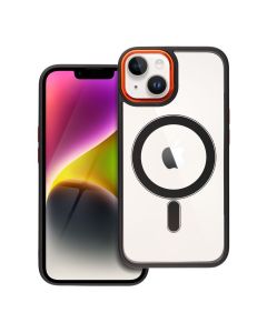 COLOR EDGE MAG COVER case compatible with MagSafe for IPHONE 14 black gold