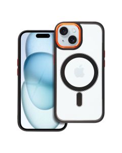 COLOR EDGE MAG COVER case compatible with MagSafe for IPHONE 15 black gold