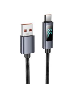 Cable USB A to USB C Hoco 5A with display 1 m X112 black