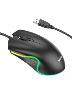 Wire gaming mouse Hoco USB A 1000 dpi with flashing light GM19 black