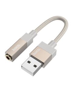 Adapter AUX USB A (male) to Jack 3 5 mm (female) Hoco UPA32D gold