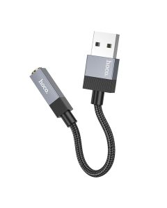 Adapter AUX USB A (male) to Jack 3 5 mm (female) Hoco UPA32D black