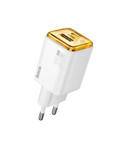Phone charger Hoco USB A + USB C QC3.0 PD 3A 20W N52 white