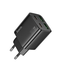 Phone charger Hoco 2 x USB C + 2 x USB A QC3.0 PD 3A 30W N56 black