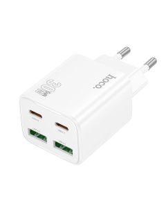 Phone charger Hoco 2 x USB C + 2 x USB A QC3.0 PD 3A 30W N56 white