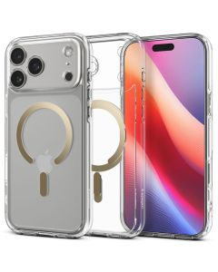 SPIGEN case ULTRA HYBRID MAG compatible with MagSafe for IPHONE 17 Pro Max clear gold