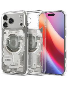SPIGEN case ULTRA HYBRID MAG compatible with MagSafe for IPHONE 17 Pro zero one natural tutanium