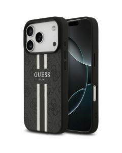 GUESS case for IPHONE 17 Pro compatible with MagSafe GUHMP17LP4RPSK (4G Printed Stripes) black