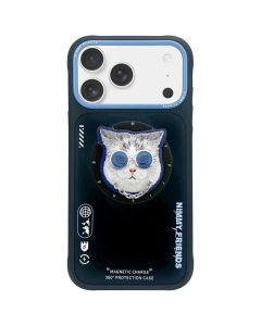 NIMMY case GLASSES COOL CAT compatible with MagSafe for IPHONE 17 Pro black blue