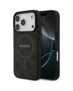 GUESS case for IPHONE 17 Pro compatible with MagSafe GUHMP17LG4GFRK (PU 4G Ring Classic Logo) black