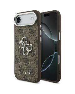 GUESS case fir IPHONE 17 Air GUHCP17MP4G4SMCW (4G PU Leather Case with Big 4G AND Classic Logo and Silver Metal Camera Frame) brown