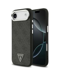 GUESS case for IPHONE 17 Air compatible with MagSafe GUHMP17MP4TSRCMK (PU 4G W/Triangle Logo SL) black