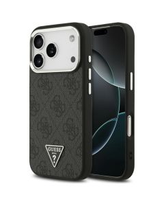 GUESS case for IPHONE 17 Pro compatible with MagSafe GUHMP17LP4TSRCMK (PU 4G W/Triangle Logo SL) black