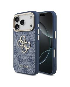 GUESS case for IPHONE 17 Pro GUHCP17L4GMGCBL (PU W/ Big 4G Classic Logo) gold blue