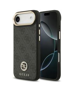 GUESS case for IPHONE 17 Air compatible with MagSafe GUHMP17MP4GRMDEK (PU W/ 4G Strass Logo) black