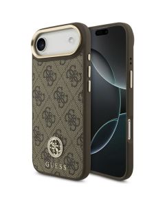 GUESS case for IPHONE 17 Air compatible with MagSafe GUHMP17MP4GRMDEW (PU W/ 4G Strass Logo) brown
