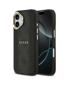 GUESS case for IPHONE 17 compatible with MagSafe GUHMP17SPG4SEMCK (PU W/ 4G Stripe) black