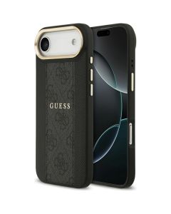 GUESS case for IPHONE 17 Air compatible with MagSafe GUHMP17MPG4SEMCK (PU W/ 4G Stripe) black