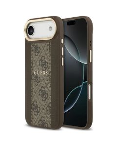 GUESS case for IPHONE 17 Air compatible with MagSafe GUHMP17MPG4SEMCW (PU W/ 4G Stripe) brown