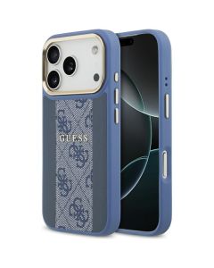 GUESS case for IPHONE 17 Pro compatible with MagSafe GUHMP17LPG4SEMCB (PU W/ 4G Stripe) blue