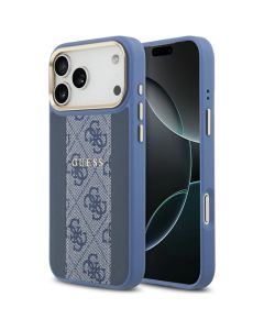 GUESS case for IPHONE 17 Pro Max compatible with MagSafe GUHMP17XPG4SEMCB (PU W/ 4G Stripe) blue