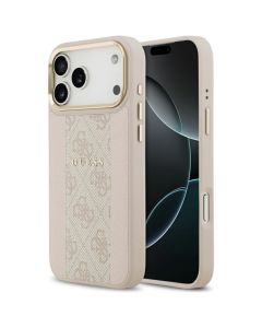 GUESS case for IPHONE 17 Pro Max compatible with MagSafe GUHMP17XPG4SEMCP (PU W/ 4G Stripe) pink