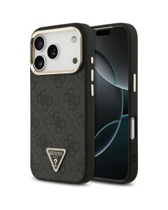 GUESS case for IPHONE 17 Pro compatible with MagSafe GUHMP17LP4GTDGMK (4G PU W/ Triangle Logo) gold black