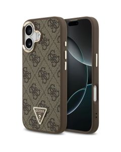 GUESS case for IPHONE 17 compatible with MagSafe GUHMP17SP4GTDGMW (4G PU W/ Triangle Logo) gold brown