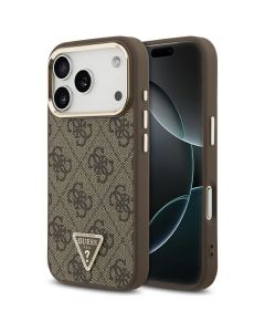 GUESS case for IPHONE 17 Pro compatible with MagSafe GUHMP17LP4GTDGMW (4G PU W/ Triangle Logo) gold brown