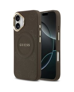 GUESS case for IPHONE 17 compatible with MagSafe GUHMP17SPSAMSECW (PU W/ Peony Hot Stamp) brown