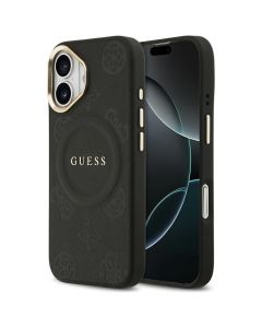 GUESS case for IPHONE 17 compatible with MagSafe GUHMP17SPSAMSECK (PU W/ Peony Hot Stamp) black
