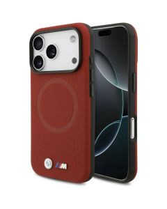BMW case for IPHONE 17 Pro compatible with MagSafe BMHMP17L25PFWSMR (PU FW Metal Logo) red