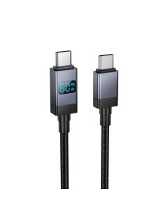 Cable USB C to USB C Hoco 3A 60W with display 1 m X118 black