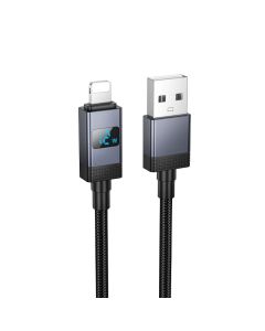 Cable USB A to Lightning Hoco 2 4A with display 1 m X118 black
