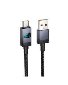 Cable USB A to USB C Hoco 5A with display 1 m X118 black