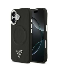 GUESS case for IPHONE 17 compatible with MagSafe GUHMP17SPSDTSCMK (PU W/ Triangle Logo) black
