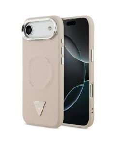 GUESS case for IPHONE 17 Air compatible with MagSafe GUHMP17MPSDTSCMP (PU W/ Triangle Logo) pink