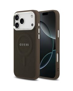 GUESS case for IPHONE 17 Pro Max compatible with MagSafe GUHMP17XPSAREGSW (PU W/ Classic Logo) brown